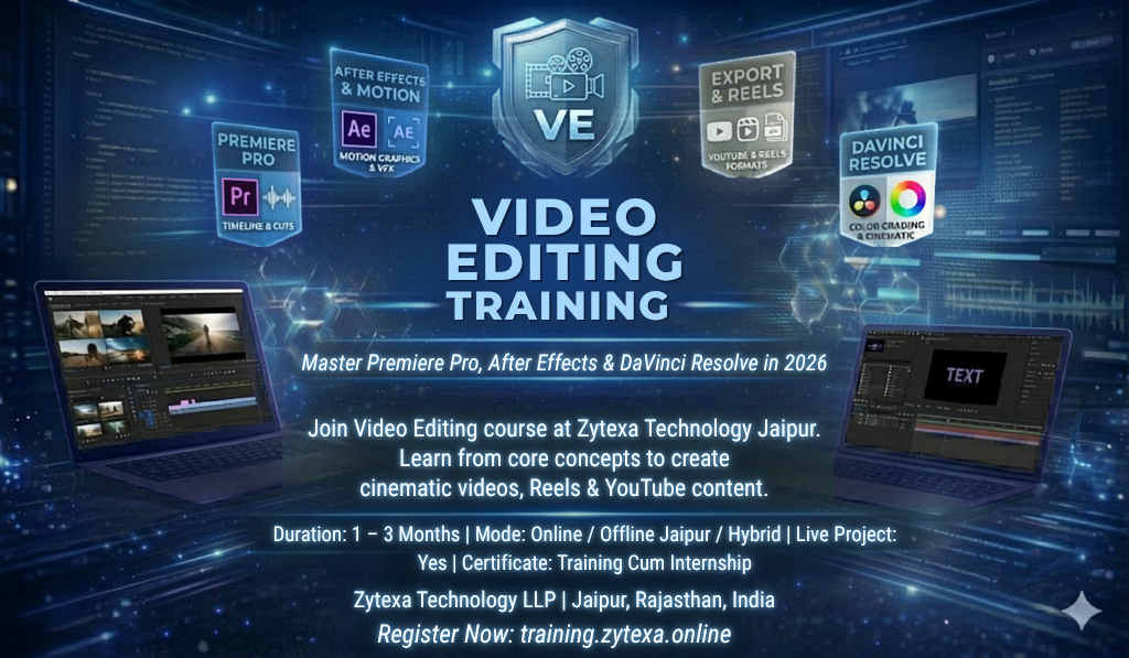 Video Editing Course in Jaipur – Create Cinematic Videos, Reels & YouTube Content